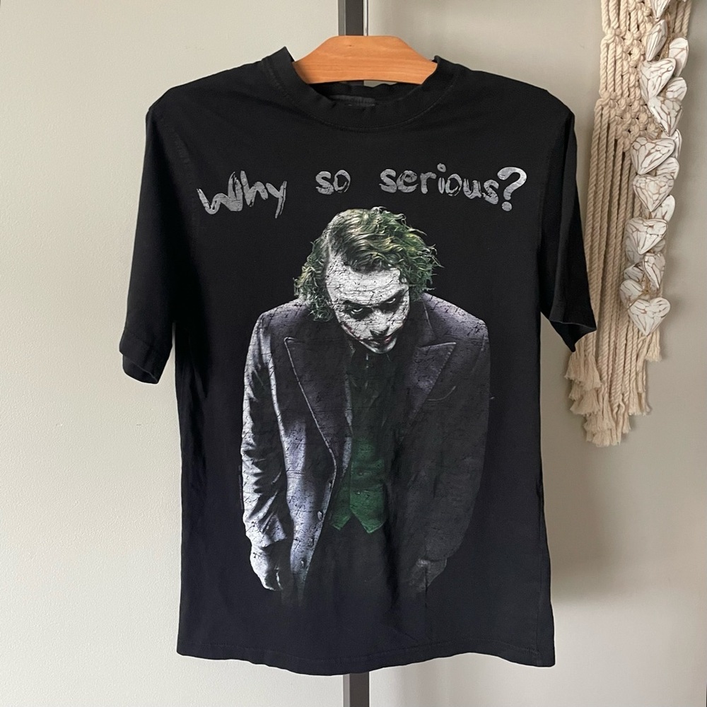 Y2K Vintage 2Kuhl Joker Heath Ledger Dark Night Black Tshirt Batman Size Small